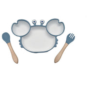 Silicone Baby Dishes for Children's Tableware Plate Non-slip Baby Feeding Bowl