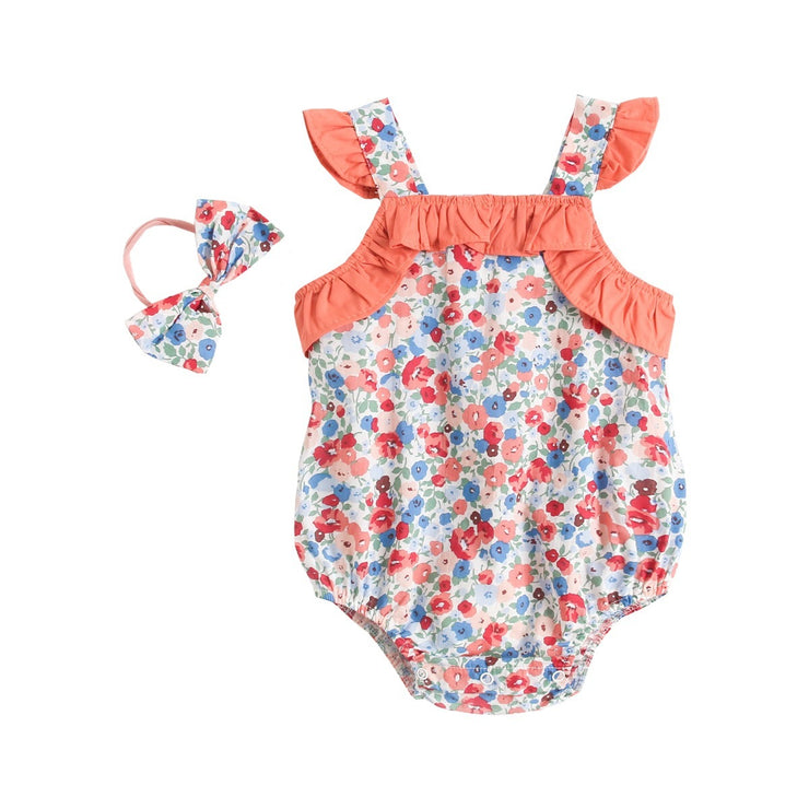 Baby Fashion Casual Cotton Floral Bodysuit