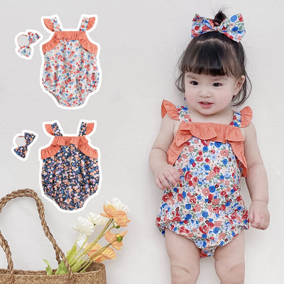 Baby Fashion Casual Cotton Floral Bodysuit